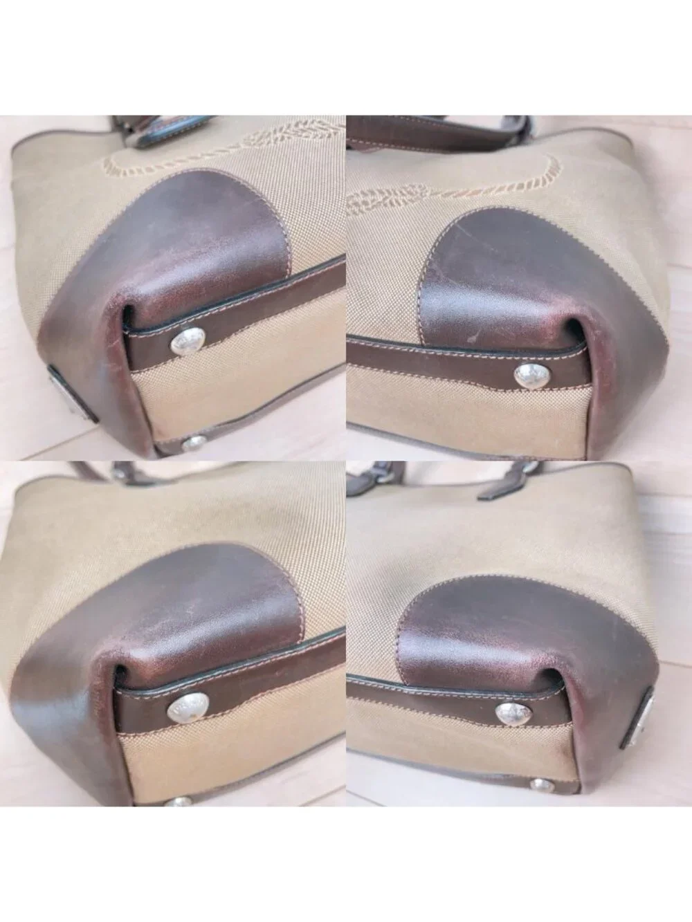 Prada Jacquard Canvas Tote Logo Brown